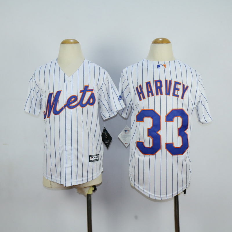 Youth New York Mets #33 Harvey White MLB Jerseys